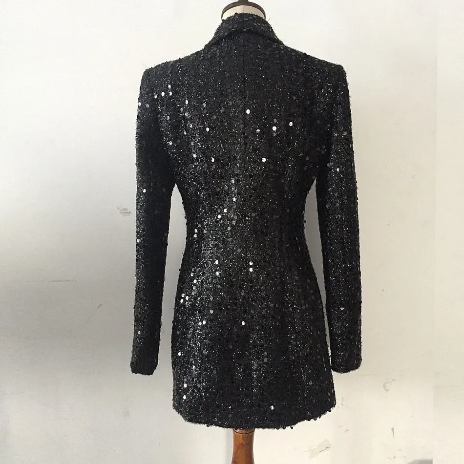Sequined Double Breasted Blazer Dress