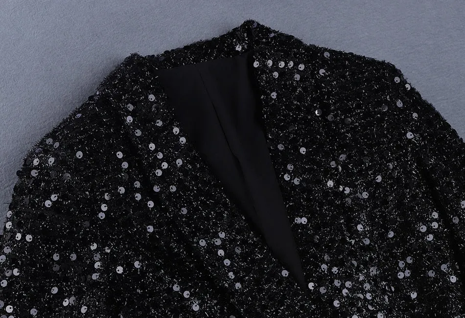 Sequined Double Breasted Blazer Dress