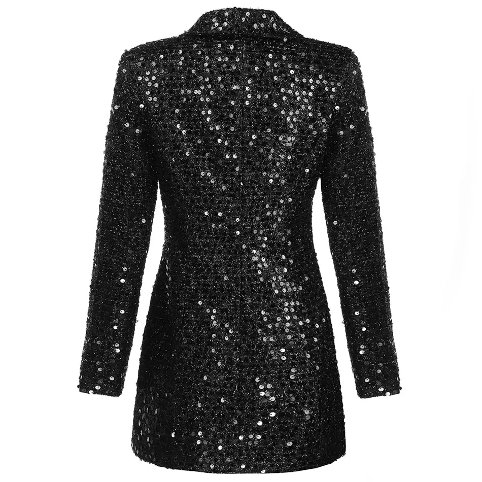 Sequined Double Breasted Blazer Dress