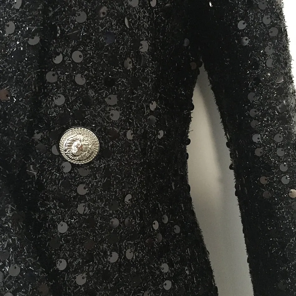 Sequined Double Breasted Blazer Dress