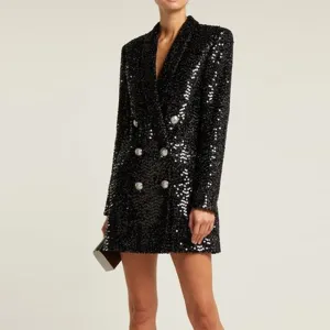 Sequined Double Breasted Blazer Dress