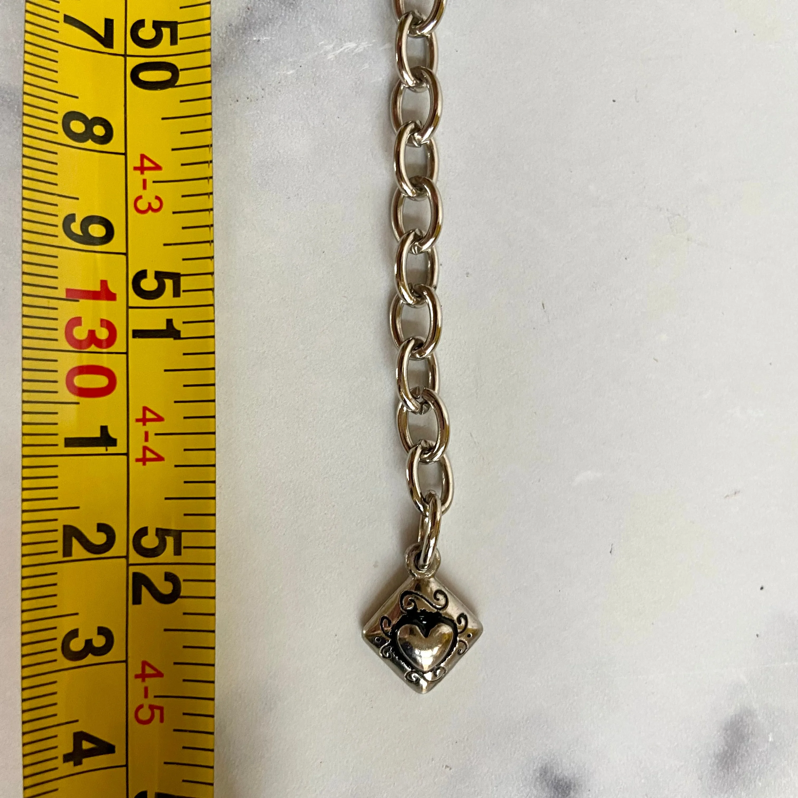 Silver heart chain belt