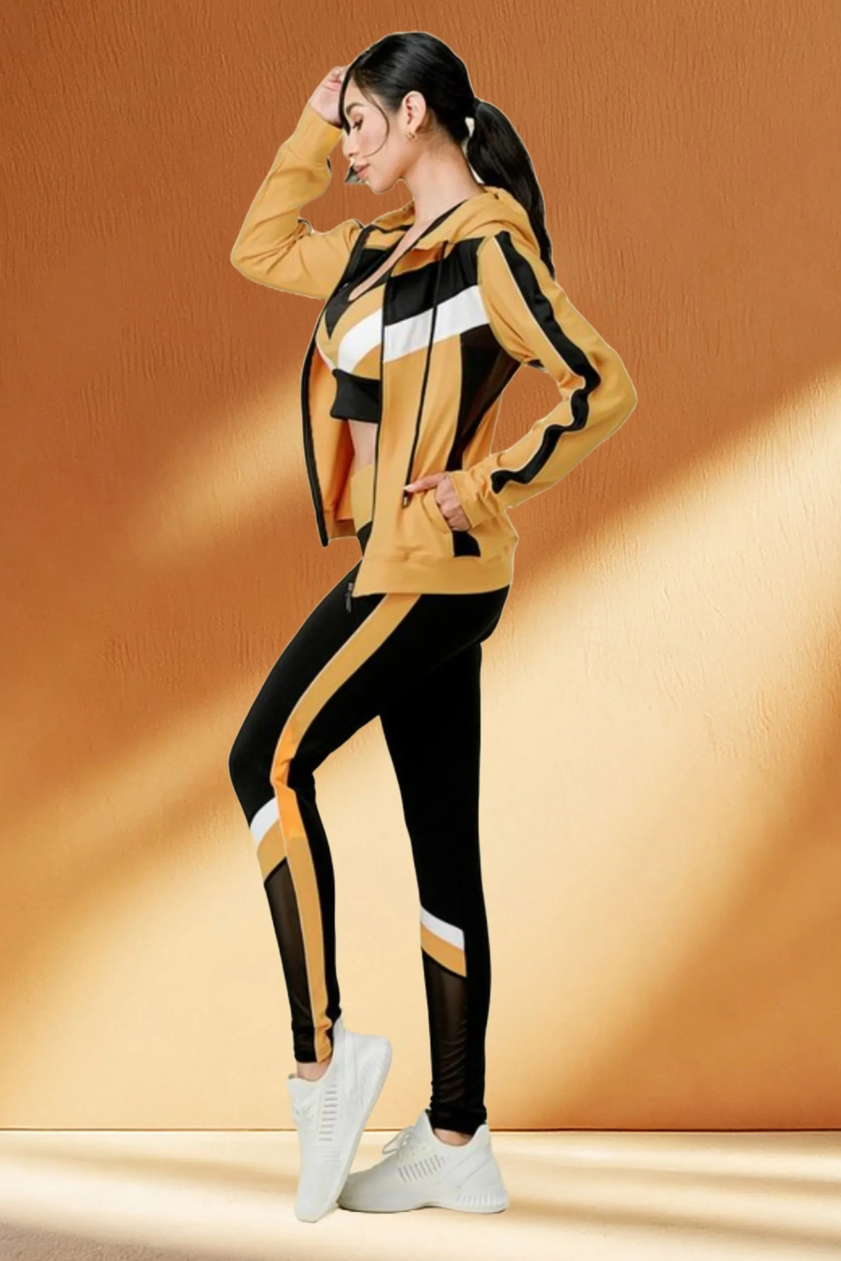 Striped Activewear 3 Piece Set