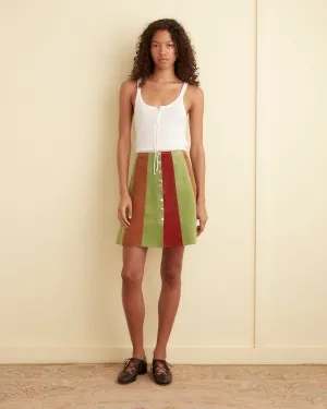 Suede Snap Skirt