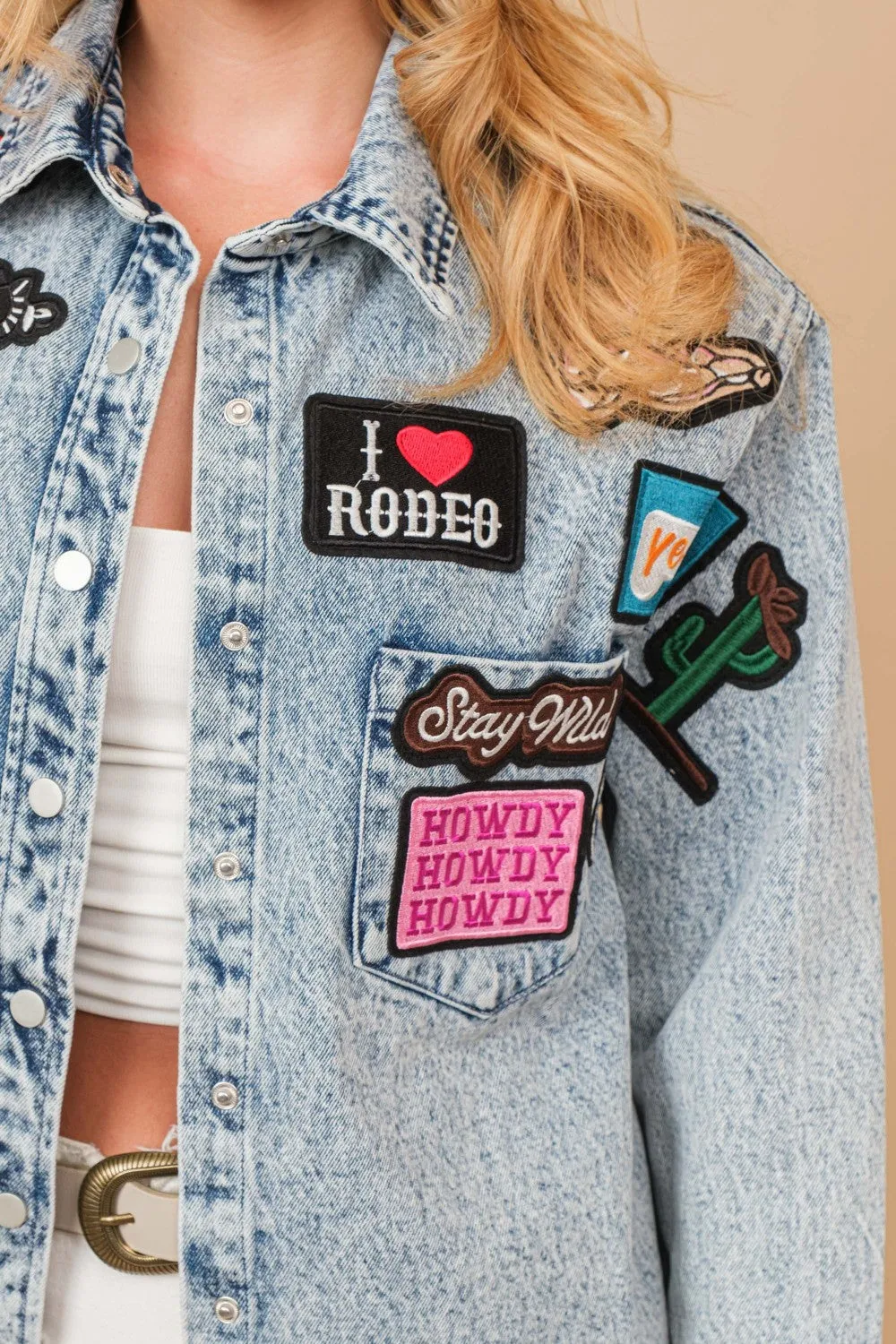Washed Western Patch Jacket