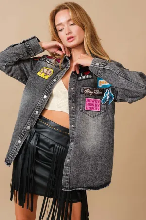 Washed Western Patch Jacket