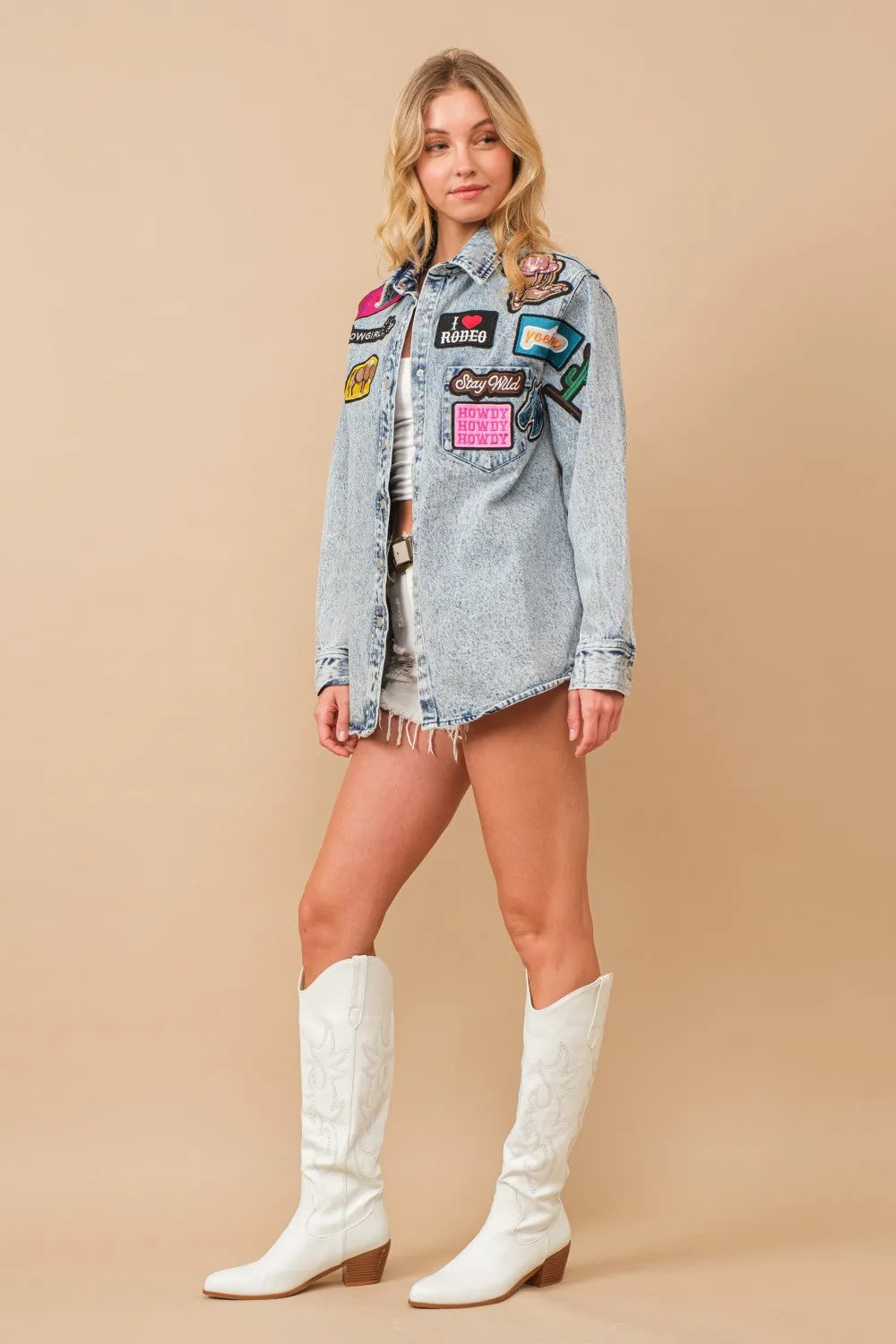 Washed Western Patch Jacket