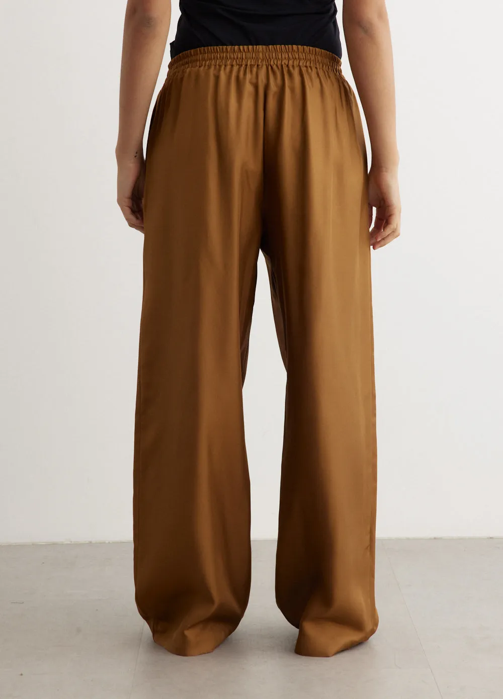 Wide Leg Silk Trousers