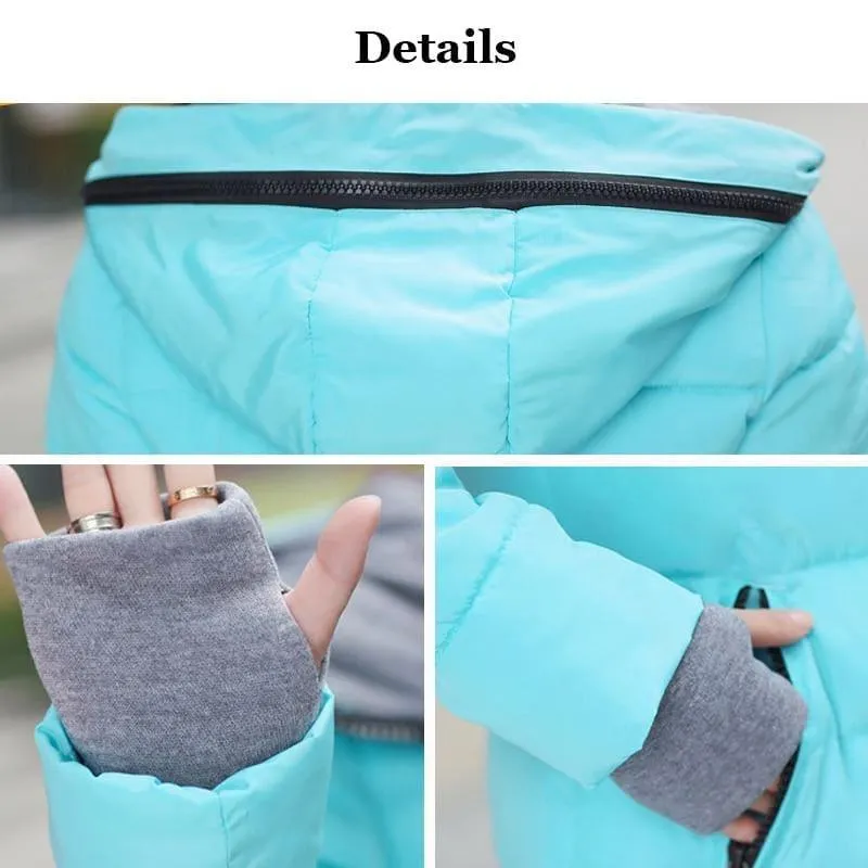 Winter Hooded Warm Candy Color Cotton PaddedCoat