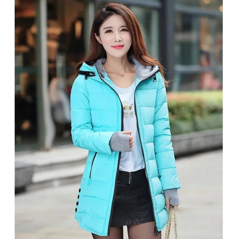 Winter Hooded Warm Candy Color Cotton PaddedCoat