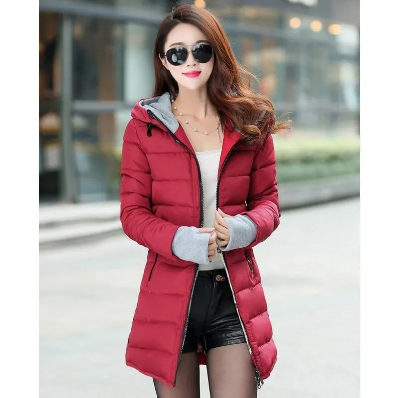 Winter Hooded Warm Candy Color Cotton PaddedCoat