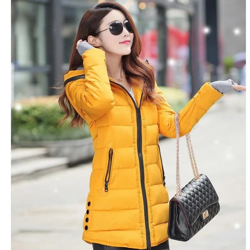 Winter Hooded Warm Candy Color Cotton PaddedCoat
