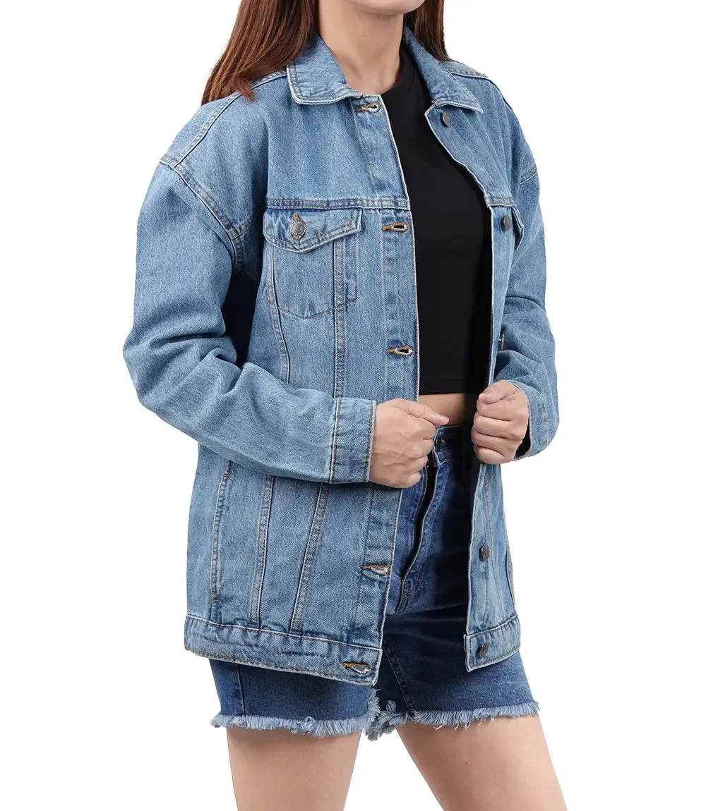 Women's Light Blue Oversized Denim Jacket